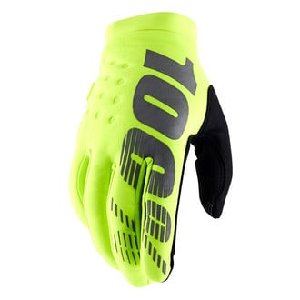 100%® 10004-00008 - Brisker V2 Youth Cold-Weather Gloves (Small, Fluo Yellow/Black)