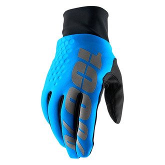 100%® 10010-002-10 - Hydromtc Brisker Men's Waterproof Gloves (Small, Black/Blue/Gray)
