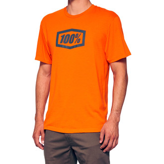 100%® - Icon Men's Tee (Small, Orange)