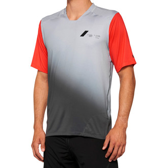 100%® - Celium V2 Men's Jersey (Large, Gray/Red)