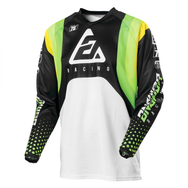 Answer Racing® - A21 Syncron Swish Men's Jersey (Medium, Green/Hyper Acid/White)