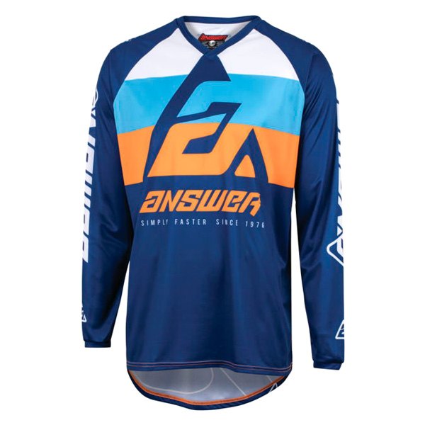 Answer Racing® - A23 Sync CC Youth Jersey (Medium, Blue/Hyper Orange/Black)