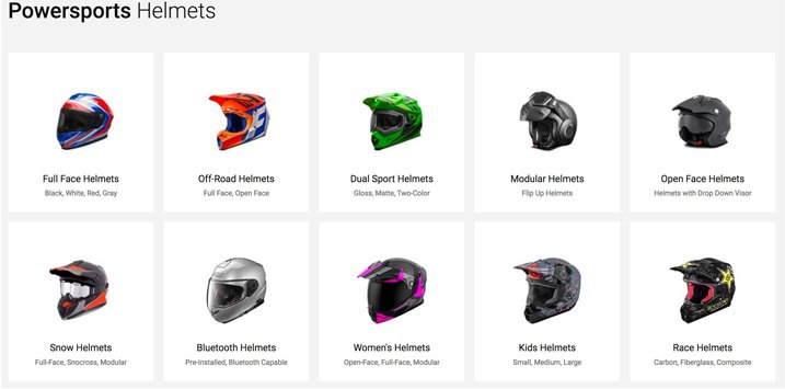 Powersports Helmets Variety