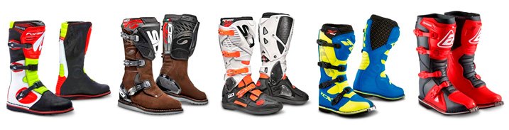 The Forma Boots Boulder Boots / Sidi Trial Zero.1 Boots / Sidi Crossfire 3 SRS Boots / TCX X-Blast Boots / Answer Racing AR1 Boots.