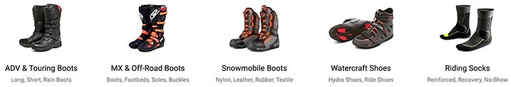 Powersports Footwear Variety