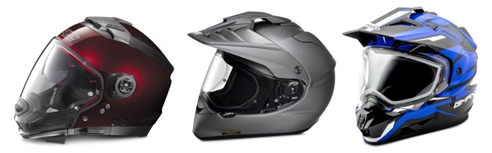 Nolan Helmets EVO Solid Dual Sport Helmet / Shoei Hornet X2 Helmet / GMAX Vertical Adventure Helmet