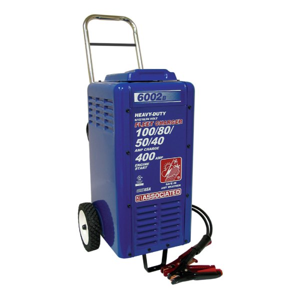 Associated Equipment® - Commercial™ 6 V/12 V/18 V/24 V Wheeled Heavy Duty Battery Charger with Timer