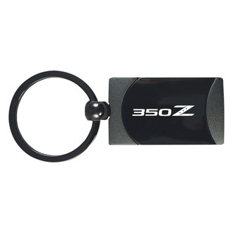 Autogold® - 350Z Logo Gun Metal Two-Tone Rectangular Key Chain
