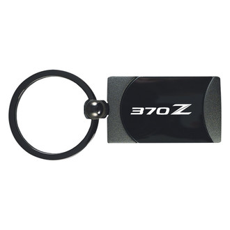 Autogold® - 370Z Logo Gun Metal Two-Tone Rectangular Key Chain