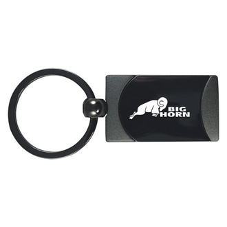 Autogold® - Big Horn Logo Gun Metal Two-Tone Rectangular Key Chain
