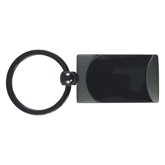 Autogold® - Blank Logo Gun Metal Two-Tone Rectangular Key Chain