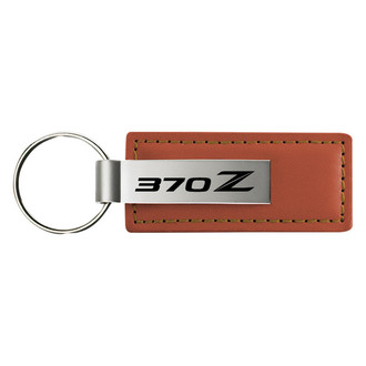 Autogold® - 370Z Logo Brown Leather Key Chain