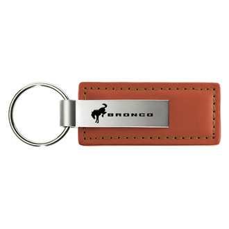 Autogold® - Bronco 2020 Logo Brown Leather Key Chain