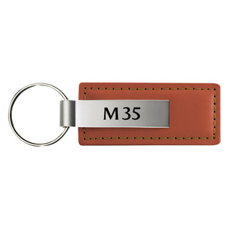 Autogold® - M35 Logo Brown Leather Key Chain