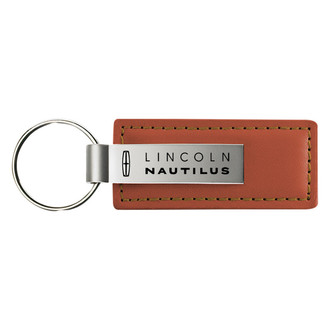 Autogold® - Nautilus Logo Brown Leather Key Chain