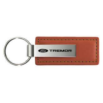 Autogold® - Tremor Logo Brown Leather Key Chain