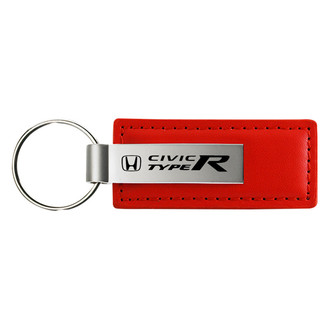 Autogold® - Civic Type R Logo Red Leather Key Chain