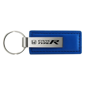 Autogold® - Civic Type R Logo Blue Leather Key Chain