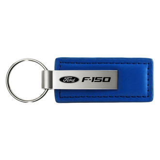 Autogold® - F-150 Logo Blue Leather Key Chain