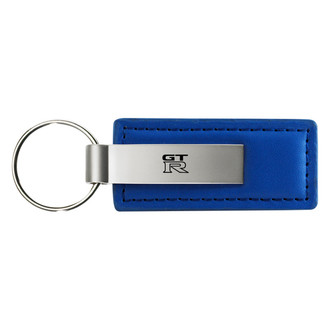 Autogold® - GTR Logo Blue Leather Key Chain