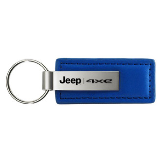 Autogold® - Jeep 4xe Logo Blue Leather Key Chain
