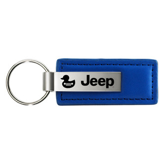 Autogold® - Jeep Duck Logo Blue Leather Key Chain