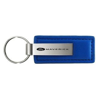 Autogold® - Maverick 2022 Logo Blue Leather Key Chain