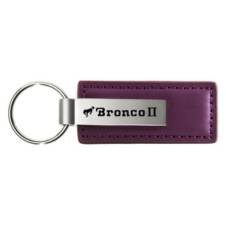 Autogold® - Bronco II Logo Purple Leather Key Chain