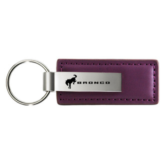 Autogold® - Bronco 2020 Logo Purple Leather Key Chain