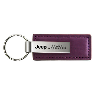 Autogold® - Grand Wagoneer Logo Purple Leather Key Chain