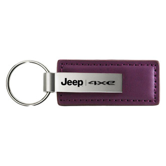 Autogold® - Jeep 4xe Logo Purple Leather Key Chain