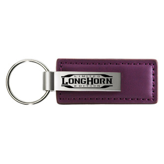 Autogold® - Longhorn Limited Edition Logo Purple Leather Key Chain