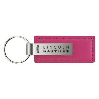 Autogold® - Nautilus Logo Pink Leather Key Chain