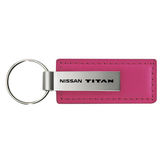 Autogold® - Titan Logo Pink Leather Key Chain