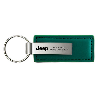 Autogold® - Grand Wagoneer Logo Green Leather Key Chain