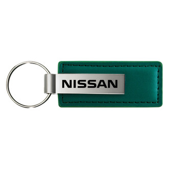 Autogold® - Nissan Logo Green Leather Key Chain