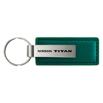 Autogold® - Titan Logo Green Leather Key Chain
