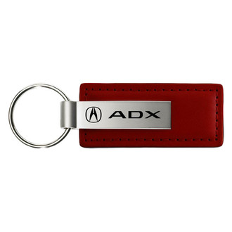Autogold® - ADX Logo Burgundy Leather Key Chain