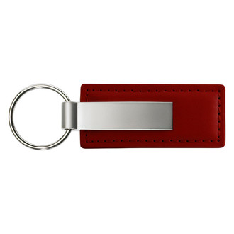 Autogold® - Blank Logo Burgundy Leather Key Chain
