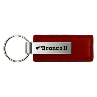 Autogold® - Bronco II Logo Burgundy Leather Key Chain