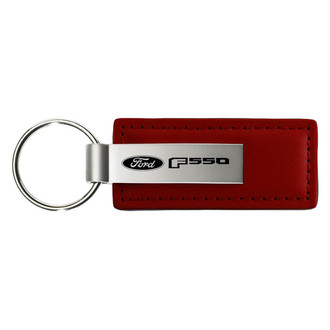Autogold® - F-550 Logo Burgundy Leather Key Chain