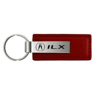 Autogold® - ILX Logo Burgundy Leather Key Chain