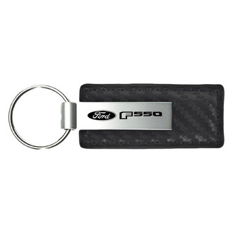 Autogold® - F-550 Logo Black Carbon Fiber Leather Key Chain