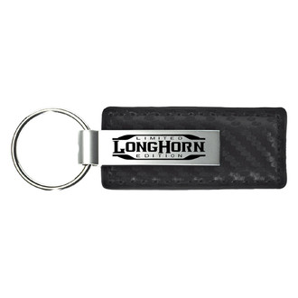 Autogold® - Longhorn Limited Edition Logo Black Carbon Fiber Leather Key Chain