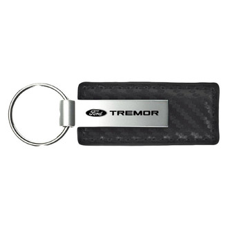 Autogold® - Tremor Logo Black Carbon Fiber Leather Key Chain