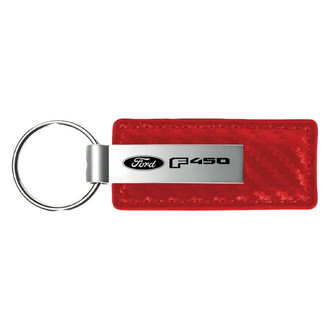 Autogold® - F-450 Logo Red Carbon Fiber Leather Key Chain