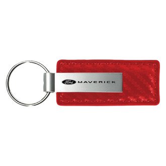 Autogold® - Maverick 2022 Logo Red Carbon Fiber Leather Key Chain