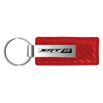Autogold® - SRT-8 Logo Red Carbon Fiber Leather Key Chain