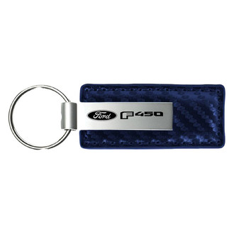 Autogold® - F-450 Logo Navy Carbon Fiber Leather Key Chain