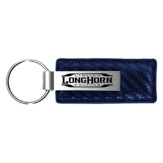 Autogold® - Longhorn Limited Edition Logo Navy Carbon Fiber Leather Key Chain